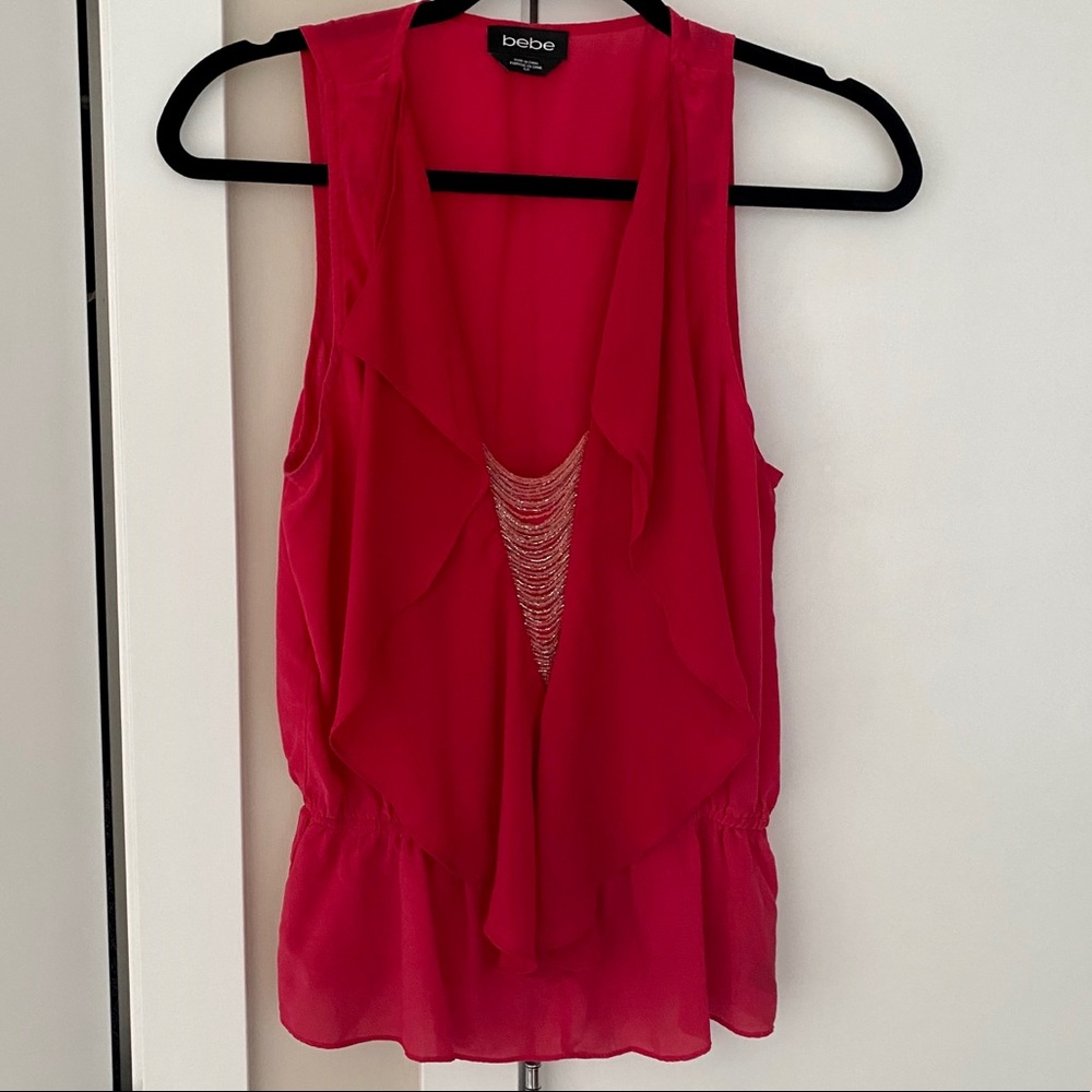 Bebe 100% silk top size small